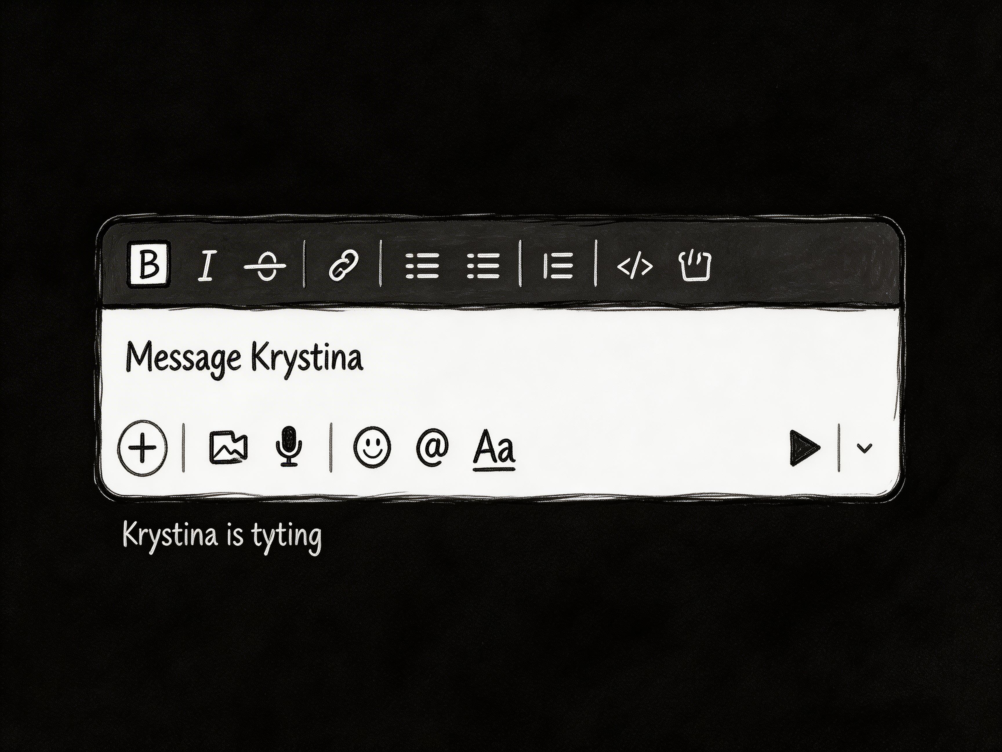 Krystina is typing... for the last 45 minutes. She hit spacebar and left.